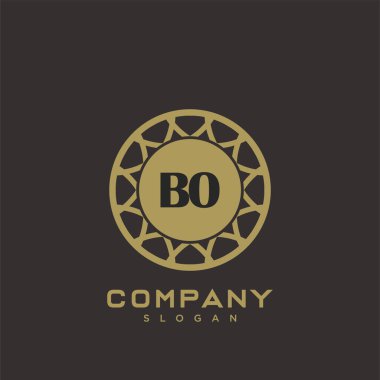 BO Premium harflerinin baş harflerinin logosu. Minimalist sembol vektör tasarımı. Lüks logot Şablonu.