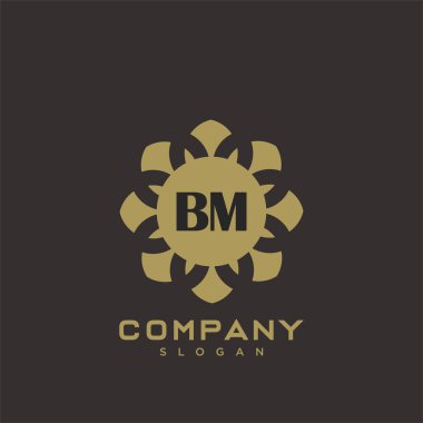 BM Premium monogram harflerinin baş harfleri. Minimalist sembol vektör tasarımı. Lüks logot Şablonu.