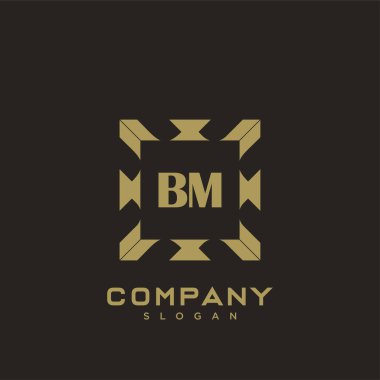 BM Premium monogram harflerinin baş harfleri. Minimalist sembol vektör tasarımı. Lüks logot Şablonu.
