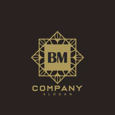 BM Premium monogram harflerinin baş harfleri. Minimalist sembol vektör tasarımı. Lüks logot Şablonu.