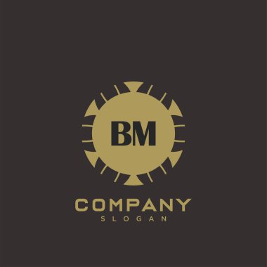 BM Premium monogram harflerinin baş harfleri. Minimalist sembol vektör tasarımı. Lüks logot Şablonu.