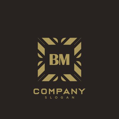 BM Premium monogram harflerinin baş harfleri. Minimalist sembol vektör tasarımı. Lüks logot Şablonu.