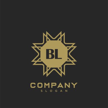 BL Premium harflerinin baş harflerinin logosu. Minimalist sembol vektör tasarımı. Lüks logot Şablonu.