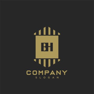 BH Premium harfinin baş harflerinin logosu. Minimalist sembol vektör tasarımı. Lüks logot Şablonu.