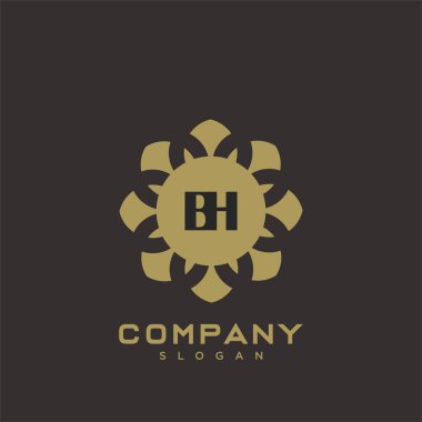 BH Premium harfinin baş harflerinin logosu. Minimalist sembol vektör tasarımı. Lüks logot Şablonu.
