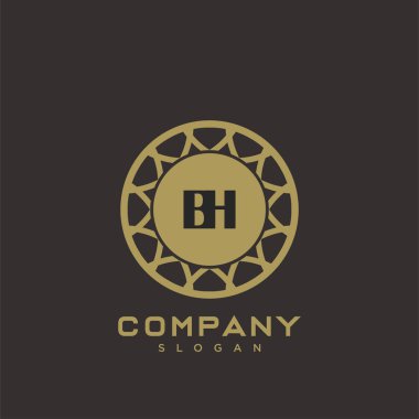 BH Premium harfinin baş harflerinin logosu. Minimalist sembol vektör tasarımı. Lüks logot Şablonu.