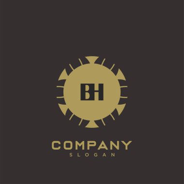 BH Premium harfinin baş harflerinin logosu. Minimalist sembol vektör tasarımı. Lüks logot Şablonu.