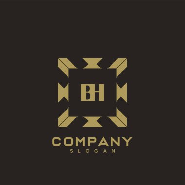 BH Premium harfinin baş harflerinin logosu. Minimalist sembol vektör tasarımı. Lüks logot Şablonu.