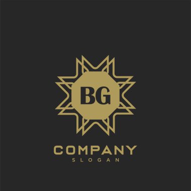 BG Premium harflerin baş harflerinin logosu. Minimalist sembol vektör tasarımı. Lüks logot Şablonu.