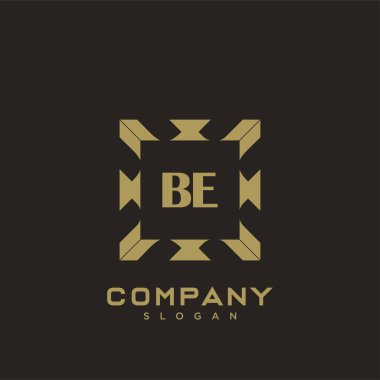 BE premium monogram harflerinin baş harfleri. Minimalist sembol vektör tasarımı. Lüks logot Şablonu.