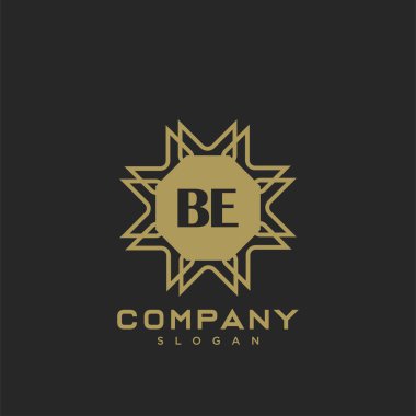 BE premium monogram harflerinin baş harfleri. Minimalist sembol vektör tasarımı. Lüks logot Şablonu.