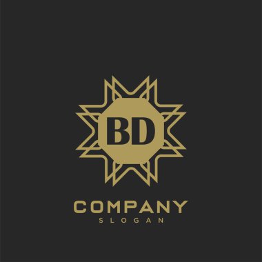 BD Premium harflerin baş harflerinin logosu. Minimalist sembol vektör tasarımı. Lüks logot Şablonu.
