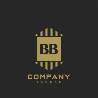 BB Premium harflerinin baş harflerinin logosu. Minimalist sembol vektör tasarımı. Lüks logot Şablonu.