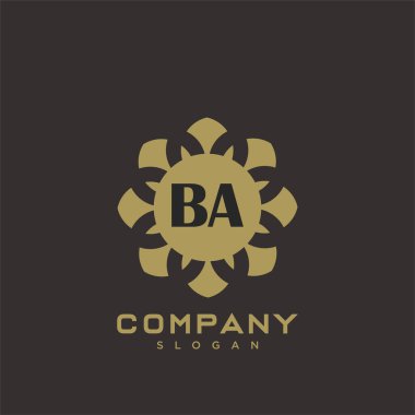 BA Premium Monogram harflerinin baş harfleri. Minimalist sembol vektör tasarımı. Lüks logot Şablonu.