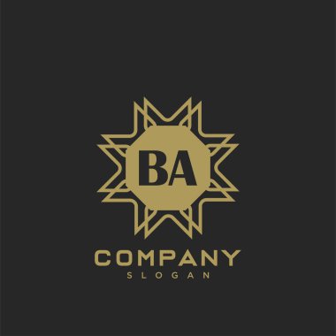 BA Premium Monogram harflerinin baş harfleri. Minimalist sembol vektör tasarımı. Lüks logot Şablonu.