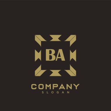 BA Premium Monogram harflerinin baş harfleri. Minimalist sembol vektör tasarımı. Lüks logot Şablonu.