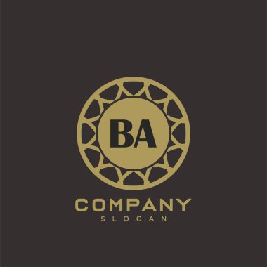 BA Premium Monogram harflerinin baş harfleri. Minimalist sembol vektör tasarımı. Lüks logot Şablonu.