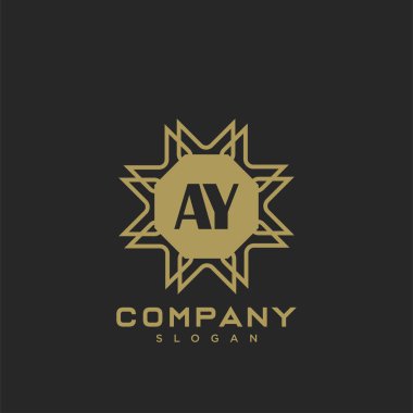 AY Premium harflerinin baş harflerinin logosu. Minimalist sembol vektör tasarımı. Lüks logot Şablonu.