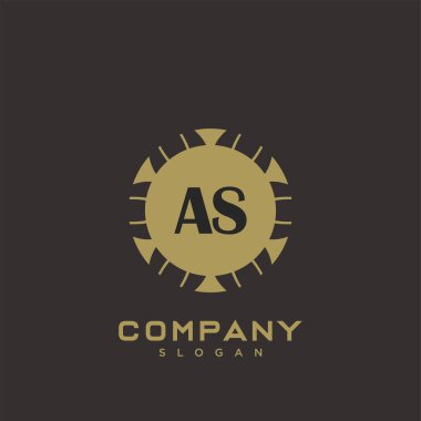 AS Premium harflerinin baş harfleri. Minimalist sembol vektör tasarımı. Lüks logot Şablonu.