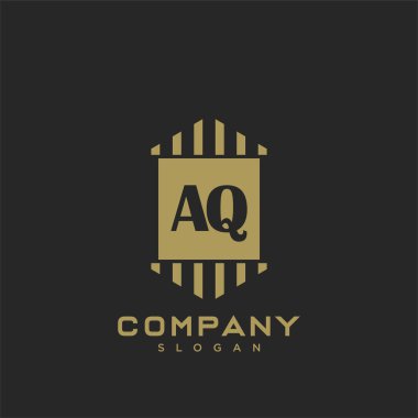 El Q Premium harflerinin baş harflerinin logosu. Minimalist sembol vektör tasarımı. Lüks logot Şablonu.