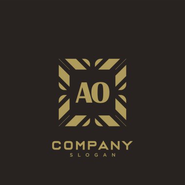 AO Premium harflerinin baş harflerinin logosu. Minimalist sembol vektör tasarımı. Lüks logot Şablonu.