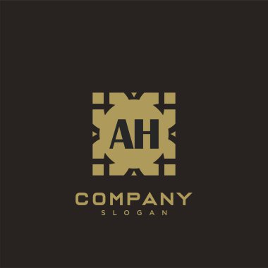 AH Premium harflerin baş harfleri. Minimalist sembol vektör tasarımı. Lüks logot Şablonu.