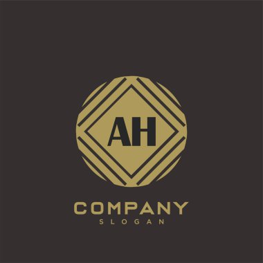 AH Premium harflerin baş harfleri. Minimalist sembol vektör tasarımı. Lüks logot Şablonu.