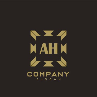 AH Premium harflerin baş harfleri. Minimalist sembol vektör tasarımı. Lüks logot Şablonu.