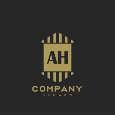 AH Premium harflerin baş harfleri. Minimalist sembol vektör tasarımı. Lüks logot Şablonu.