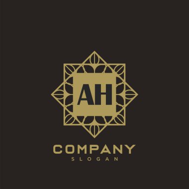 AH Premium harflerin baş harfleri. Minimalist sembol vektör tasarımı. Lüks logot Şablonu.