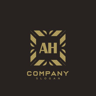 AH Premium harflerin baş harfleri. Minimalist sembol vektör tasarımı. Lüks logot Şablonu.