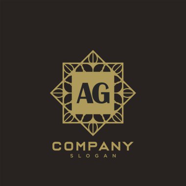 AG Premium harflerinin baş harflerinin logosu. Minimalist sembol vektör tasarımı. Lüks logot Şablonu.