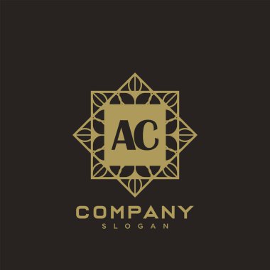 AC Premium harflerinin baş harflerinin logosu. Minimalist sembol vektör tasarımı. Lüks logot Şablonu.