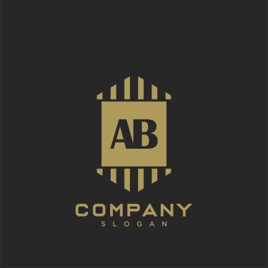 AB Premium harfinin baş harflerinin logosu. Minimalist sembol vektör tasarımı. Lüks logot Şablonu.