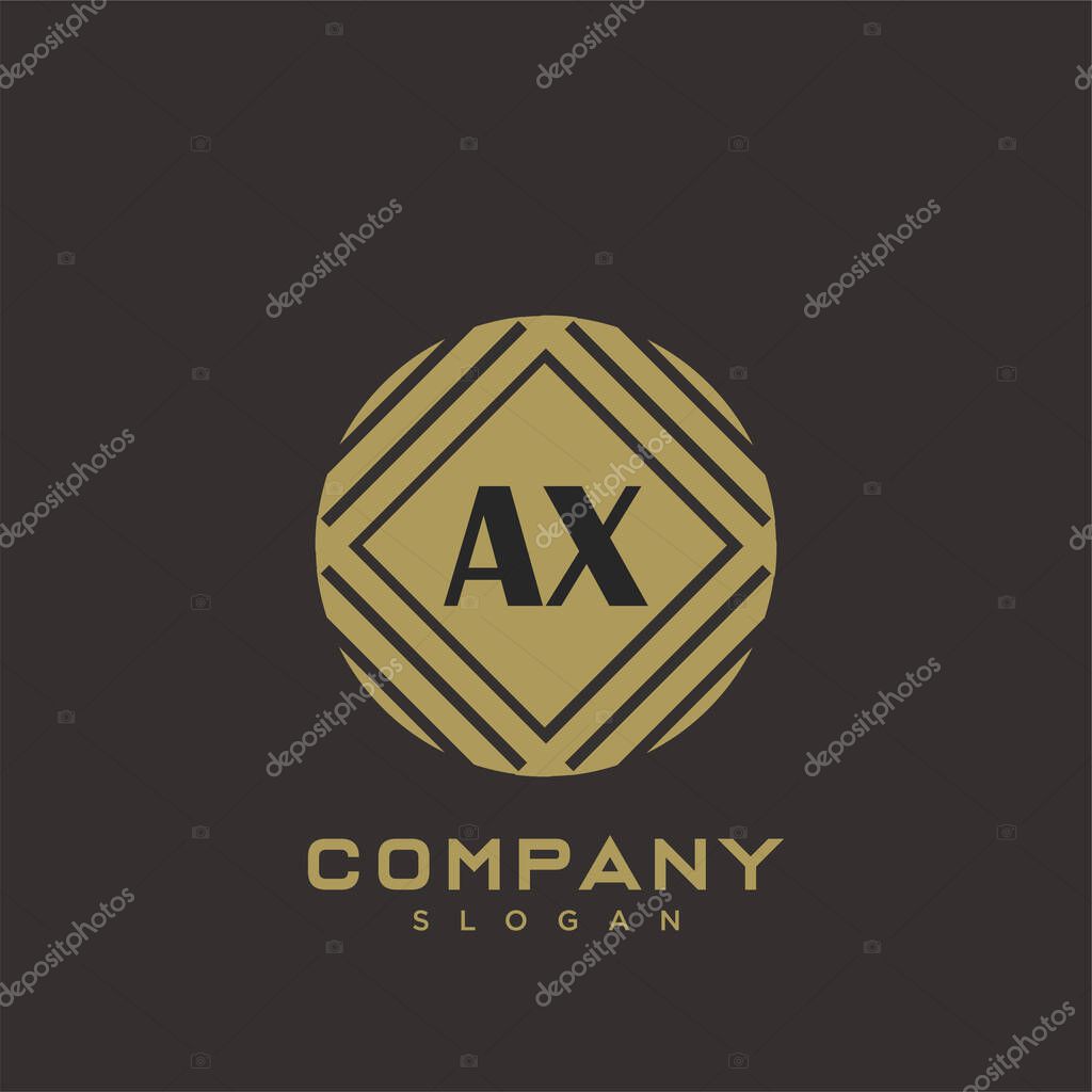 AX Premium monogram letter initials logo. minimalist symbol icon vector design. Luxury logotype Template.