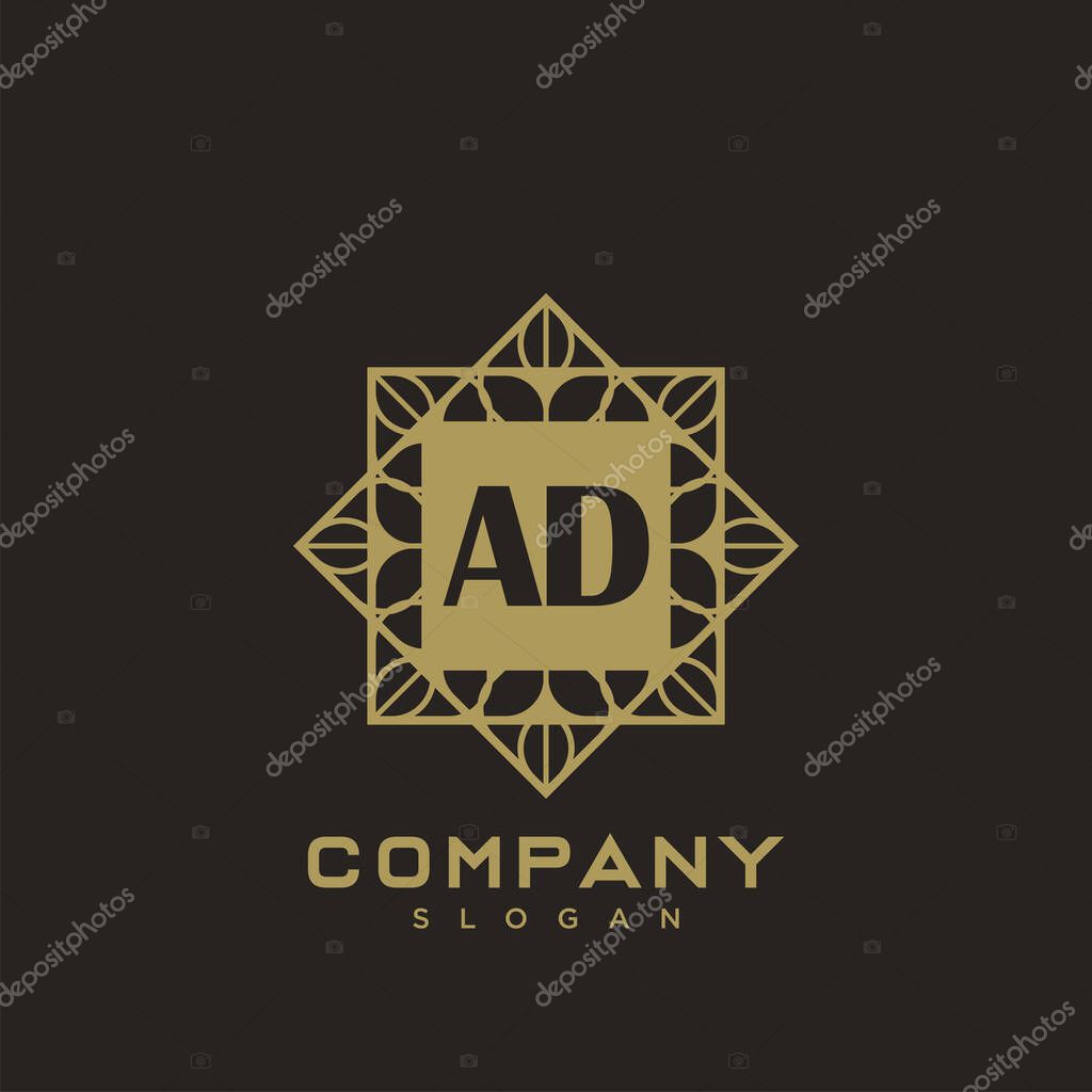 AD Premium monogram letter initials logo. minimalist symbol icon vector design. Luxury logotype Template.