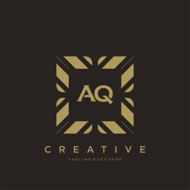 AQ ilk harf lüks süsleme logo şablon vektör sanatı