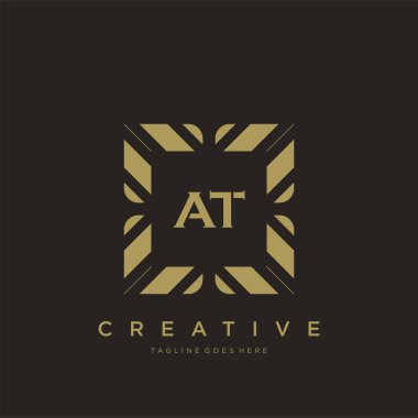 AT ilk harf lüks süsleme logo şablon vektör sanatı