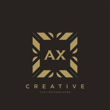 AX ilk harf lüks süsleme logo şablon vektör sanatı