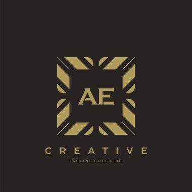 AE ilk harf lüks süsleme logo şablon vektör sanatı
