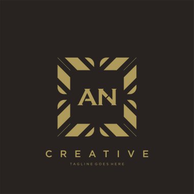 Bir ilk harf lüks süsleme logo şablon vektör sanatı