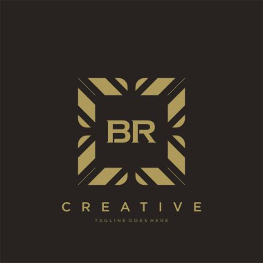 BR ilk harf lüks süsleme logo şablon vektör sanatı