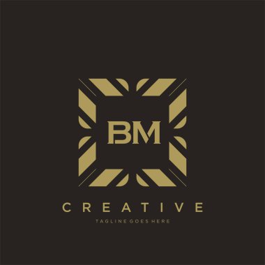 BM ilk harf lüks süsleme logo şablon vektör sanatı