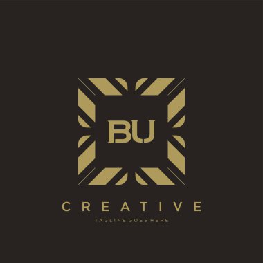 BU ilk harf lüks süsleme logo şablon vektör sanatı
