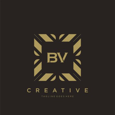 BV ilk harf lüks süsleme logo şablon vektör sanatı