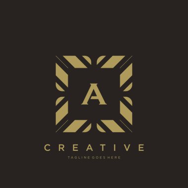 İlk harf lüks süsleme logo şablonu vektör sanatı