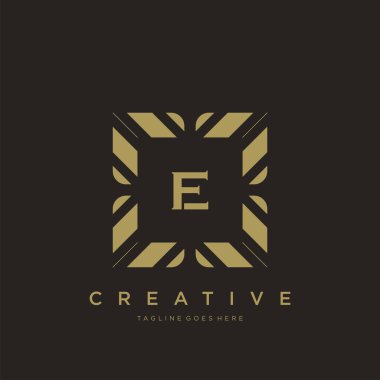 İlk harf lüks süsleme logo şablonu vektör sanatı