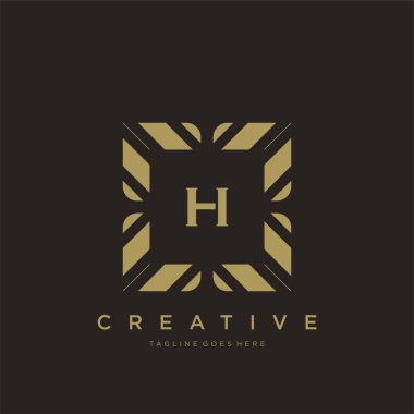 H ilk harfi lüks süs logosu şablon vektör sanatı