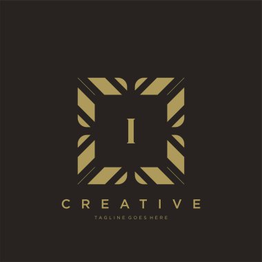 İlk harf lüks süsleme logo şablonu vektör sanatı