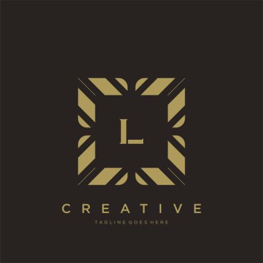 İlk harf lüks süsleme logo şablonu vektör sanatı